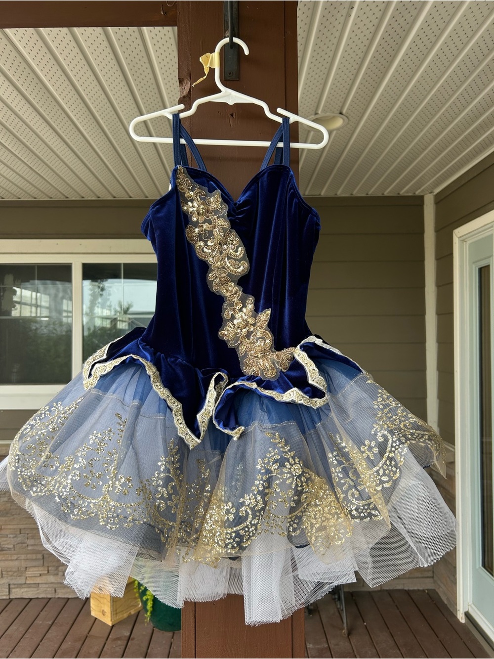 Navy Blue & Gold Sparkle Ballet Dance Costume